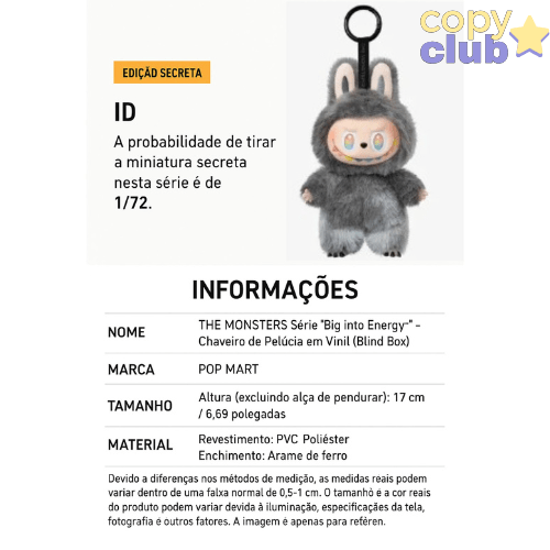 Labubu® - Big Into Energy V3 - Copy Club - 1 Caixa -